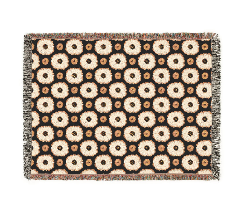 Floral Woven Blanket - Cozy Throw for Home Decor, Gift for Housewarming, Boho Blanket for Couch or Bed, Picnic Blanket, Birthday Gift