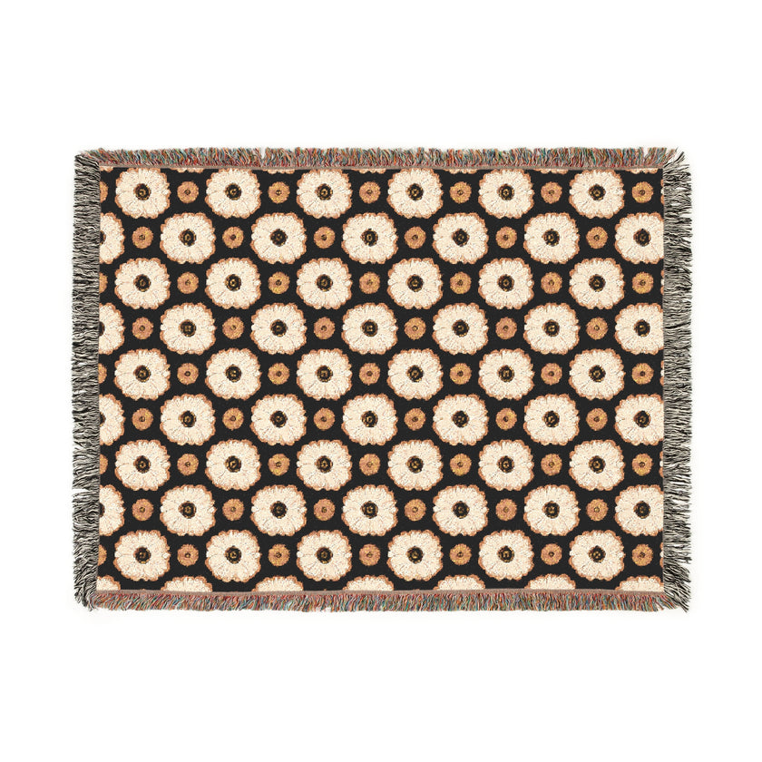 Floral Woven Blanket - Cozy Throw for Home Decor, Gift for Housewarming, Boho Blanket for Couch or Bed, Picnic Blanket, Birthday Gift