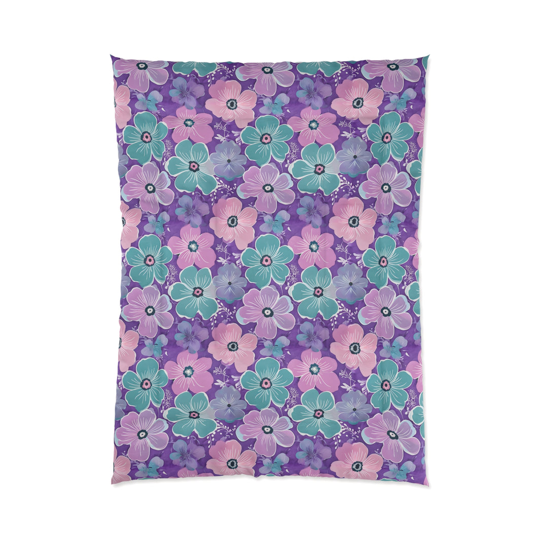 Floral Oasis Comforter, Botanical Bedspread, Cozy Bedroom Decor, Flower Pattern Quilt, Ideal for Spring Celebrations