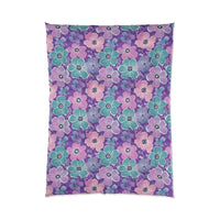 Floral Oasis Comforter, Botanical Bedspread, Cozy Bedroom Decor, Flower Pattern Quilt, Ideal for Spring Celebrations