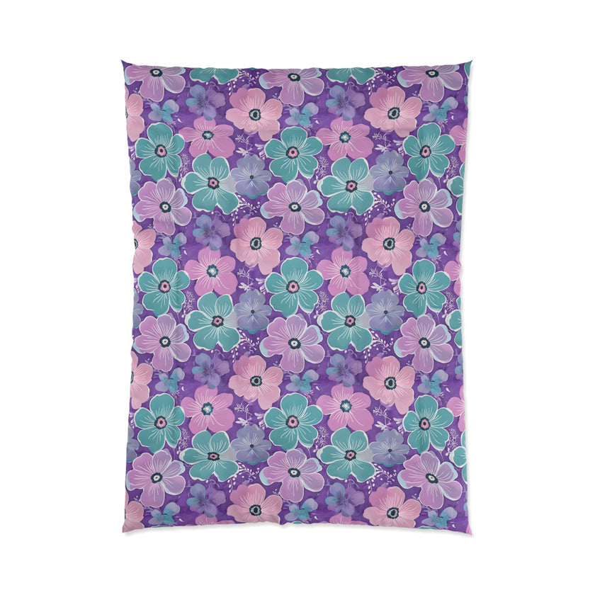 Floral Oasis Comforter, Botanical Bedspread, Cozy Bedroom Decor, Flower Pattern Quilt, Ideal for Spring Celebrations