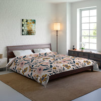 Floral Pattern Comforter, Cozy Bedding, Boho Home Decor, Gift for Her, Spring Bedroom Makeover, Warm Soft Blanket