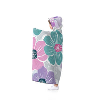 Floral Hooded Blanket - Cozy Floral Wrap, Perfect for Lounging, Gift for Her, Snuggling, Home Decor