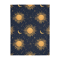 Sun Moon Stars Velveteen Microfiber Blanket (Two-sided print)