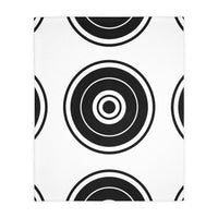 Black and white Circle Pattern Velveteen Microfiber Blanket (Two-sided print)