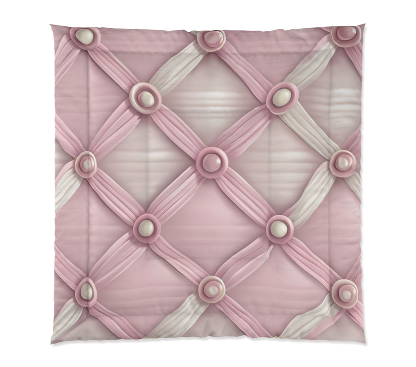 Chic Pink Textured Comforter, Cozy Bedroom Oasis Blanket, Elegant Home Decor, Ideal for Home Makeover, Luxurious Bedspread