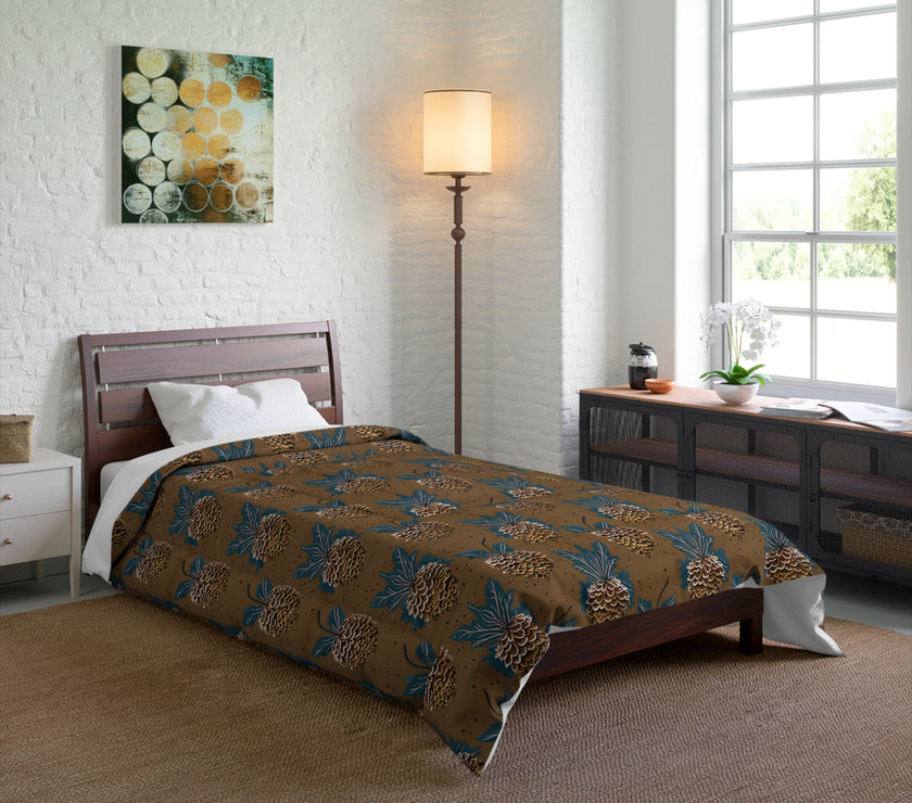 Tropical Pineapple Comforter - Cozy Floral Bedding, Perfect for Summer Decor, Pineapple Lover Gift, Bedroom Makeover