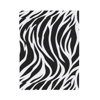 Velveteen Plush Blanket, Zebra Line Design, Cozy Throw for Home Decor, Animal Print Bedding, Safari Wildlife Lover Gift, Black and White
