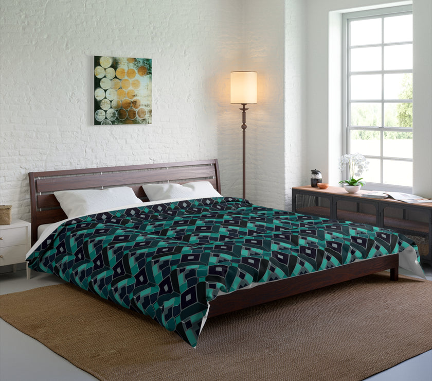 Geometric Pattern Comforter - Cozy Bedding for Home Decor, Modern Bedroom, Gift for New Homeowners, Stylish Room Makeover, Perfect for Bed