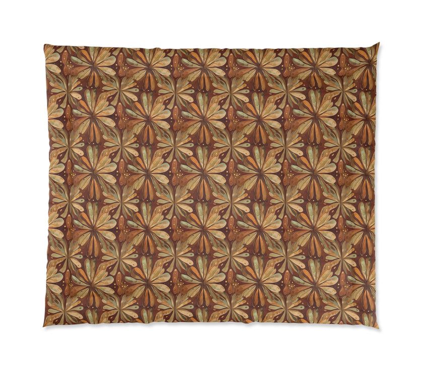 Bohemian Floral Comforter - Cozy Bedding for Home Decor, Artistic Bedroom Makeover, Perfect Gift for Housewarming, Fall Decor, Boho Vibes