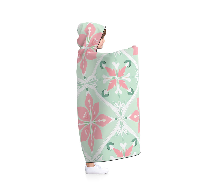 Floral Hooded Blanket for Cozy Comfort, Perfect for Lounging, Gift for Holidays, Home Decor, Soft Throw