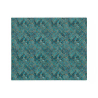 Blue Green Velveteen Microfiber Blanket