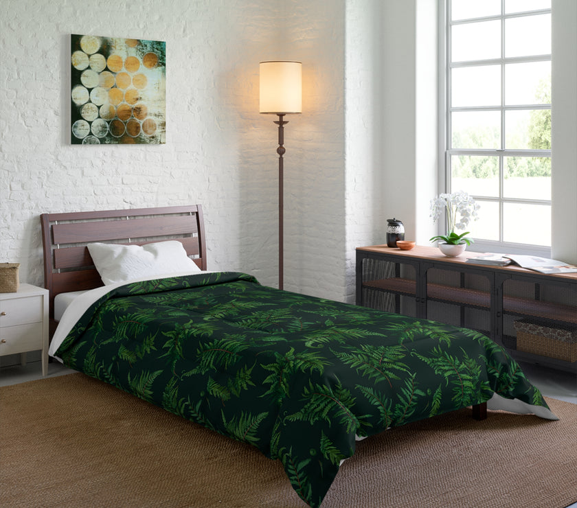 Tropical Leaf Comforter, Cozy Bedspread for Plant Lovers, Nature-Themed Bedding, Summer Decor, Greenery Home Accents, Gift Idea for New Home