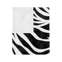 Black and White | Zebra Lines Velveteen Microfiber Blanket