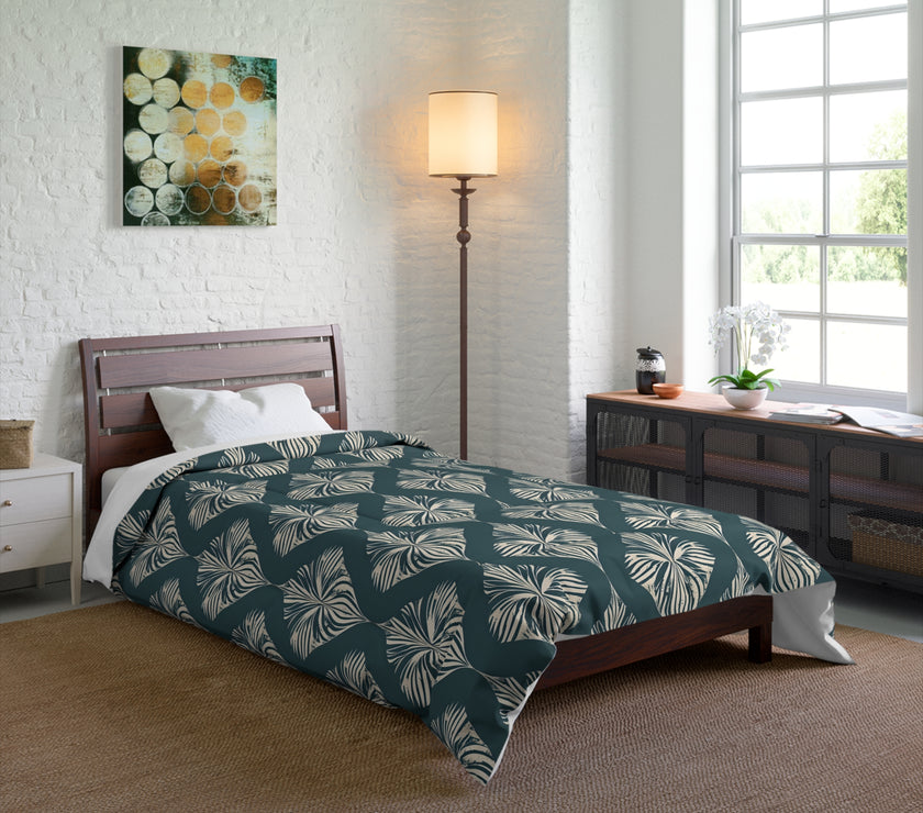 Tropical Leaf Comforter Set, Boho Bedding, Nature-Inspired Decor, Modern Bedroom Essentials, Gift for Nature Lovers, Tropical Vibe Home