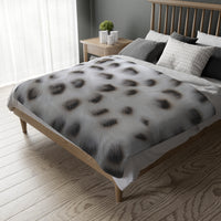 Black and White Animal Print Velveteen Microfiber Blanket (Two-sided print)